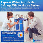 Whole Home Water Filter System| ANTI-SCALE | 3 Stage Water Purifier Whole Home, Top-Tier Anti-Scale Filter Specially Designed to Prevent Scale Build-Up, Protects Appliances, No More Descaler Solution