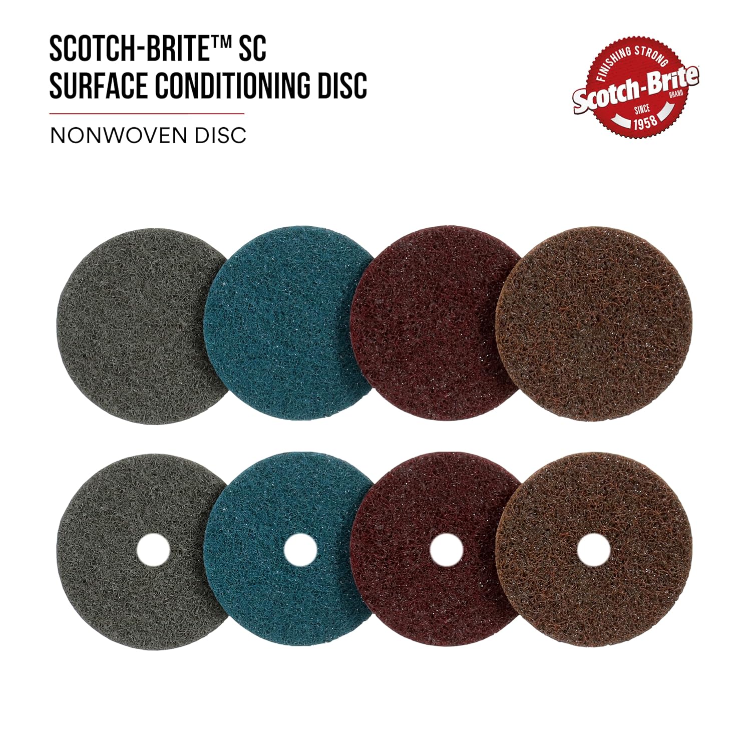 Cubitron Surface Conditioning Disc for Sanding - Metal Surface Prep - Hook and Loop - Aluminum Oxide - Medium Grit - 4.5 inch diam. - Pack of 10