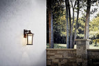 Kichler Atwood 17.75" 1 Light Outdoor Wall Light with Light Umber Mist and Brown Stone