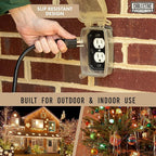 25 Foot Outdoor Extension Cord - 16/3 SJTW Black 16 Gauge Electrical Cable with 3 Prong Grounded Plug