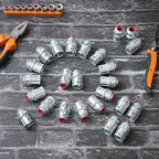 Metal-Clad Cable Connectors Zinc Electrical Conduit Connector 3/8" Snap in Connectors for Steel and Aluminum Cable (35 Pack)