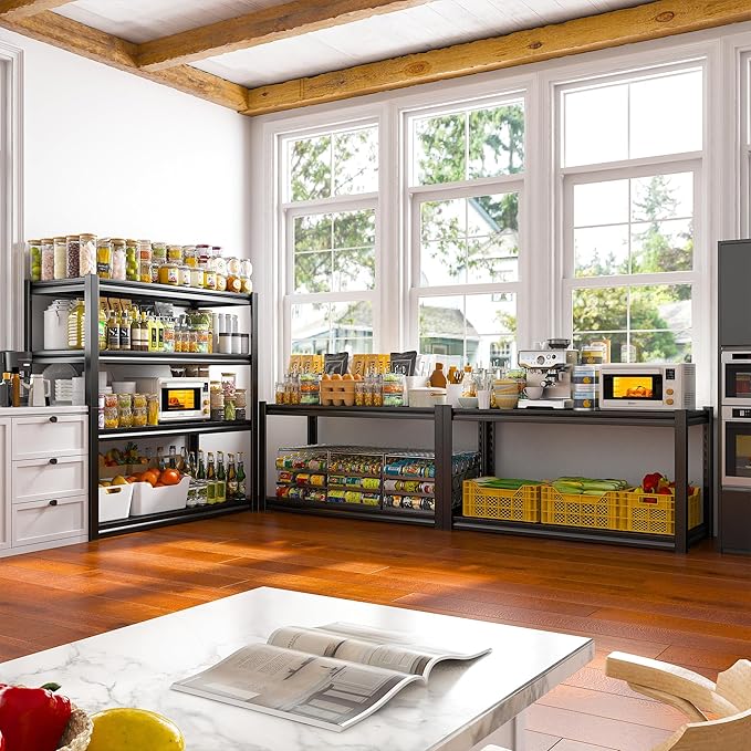 Raybee 40" W Garage Shelving 2000 LBS Storage Shelves 4 Tier Heavy Duty Shelving Adjustable Metal Shelves for Garage,Basement, Warehouse, 40" W x19 D x57 H