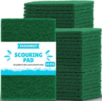 60 PCS Scouring Pads Heavy Duty, Reusable Multipurpose Scour Pads, 5.9 x 3.95 inch Household Scrub Pad for Cleaning, Green Dish Scrubber Scrubbing Pad for Dishes Sink Kitchen Metal Grills