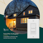 TOPGREENER Digital Dimmer Light Switch for 200W Dimmable LED/CFL Lights, Single Pole Led Slide Dimmer Switch, Neutral Wire Not Required, Wall Plate Included, UL Listed, TGDS1-W-10PCS, White,10 Pack