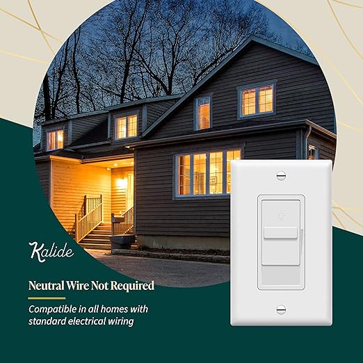 TOPGREENER Digital Dimmer Light Switch for 200W Dimmable LED/CFL Lights, Single Pole Led Slide Dimmer Switch, Neutral Wire Not Required, Wall Plate Included, UL Listed, TGDS1-W-10PCS, White,10 Pack