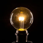 Hometown Evolution, Inc. 25 Foot C9 Commercial LED G50 Globe String Lights with 20 LED G50 Clear 2 Inch .6 Watt Bulbs and White Wire