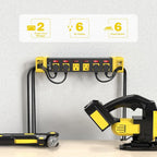 Heavy Duty Power Strip - 6 Outlet Power Strip with Individual Switches Cord Manager Surge Protector 1200J Home Office Garage Industrial Workbench