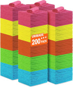 Microfiber Cleaning Cloth, 200PK Reusable Shop Rags Bulk Microfiber Cleansing Cloth Lint Free Cleaning-Towel for Car Kitchen Automotive Bar Mechanic Restaurant Garage,11.5"x11.5",Multicolor