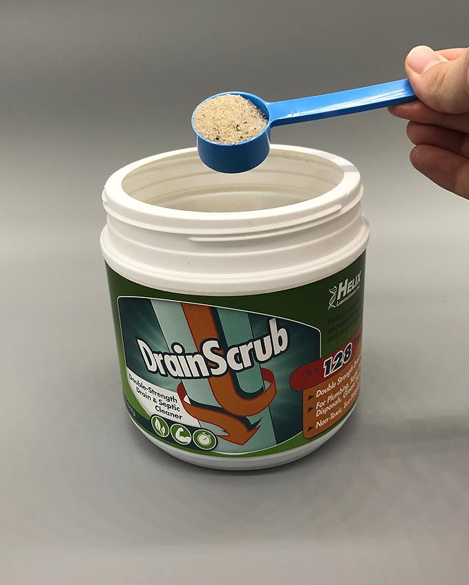 DrainScrub Powder Enzyme Drain Cleaner and Septic Treatment Environmentally Friendly Bacteria Unclog and Deodorize Pipes (2 lbs)