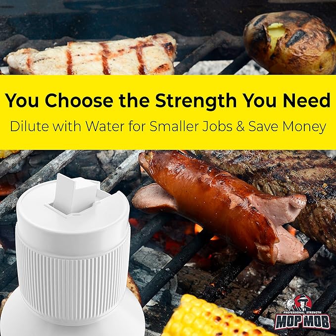 Commercial Grill and Oven Cleaner 32Oz Concentrate 1pk. Heavy-Duty Fast-Acting Degreaser Solution Removes Carbon, Grime, Burnt Food and Oil for Griddles Fryer Baskets and Kitchen Cooking Surfaces.