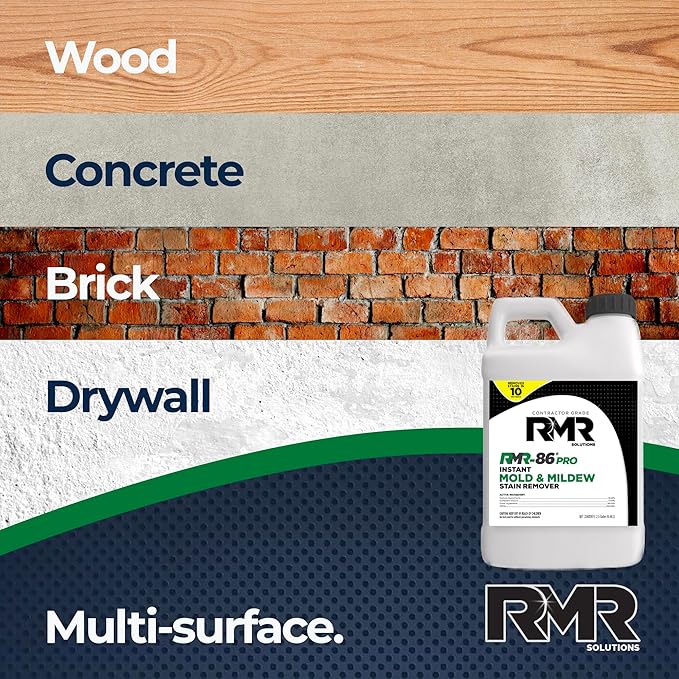 RMR-86 Pro Instant Mold Stain & Mildew Stain Remover - Contractor Grade Cleaning Solution, Professional Quality Formula, Odor Removal, 2.5 Gallon, 2 Pack