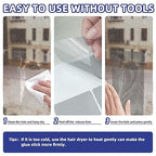 KING MOUNTAIN 20 Sheets Black Window Screen Patches, 44 in Repair Kit for Tears & Holes, Strong Adhesive Mesh Tape, Quick & Waterproof