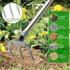 Garden Hand Cultivator Rake: 65" Long Handle Hoe Garden Tool with Ergonomic D Grip, Heavy Duty Iron 3-Tine Tiller Rakes for Gardening,Cultivating, Planting, Digging, Weeding