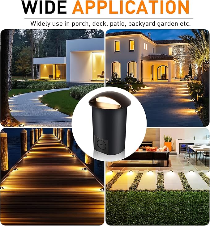 CLOUDY BAY [6 Pack] 5W Well Lights Low Voltage Landscape Lighting,12V-24V Waterproof Outdoor Side-lit Light,27-50K 5CCT In Ground Lights for Fence Pathway Deck, IP67 Rating, ORB,Transformer Excluded