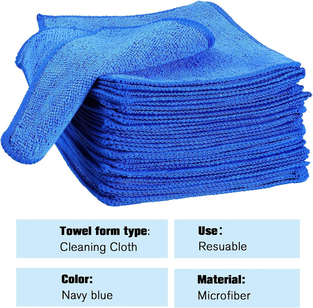 Tanlade Microfiber Cleaning Cloth 6"x6" Cleaning Rags Reasonable Kitchen Towels Microfiber Towels Cars Wash Dry Erase Cloth(Blue, 30 Pcs)