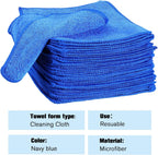 Tanlade Microfiber Cleaning Cloth 6"x6" Cleaning Rags Reasonable Kitchen Towels Microfiber Towels Cars Wash Dry Erase Cloth (Blue,50 Pcs)