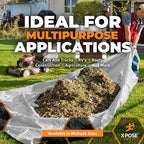 12' x 20' Super Heavy Duty 16 Mil Silver/Brown Poly Tarp Cover - Thick Waterproof, UV Resistant, Rip and Tear Proof Tarpaulin with Grommets and Reinforced Edges - by Xpose Safety