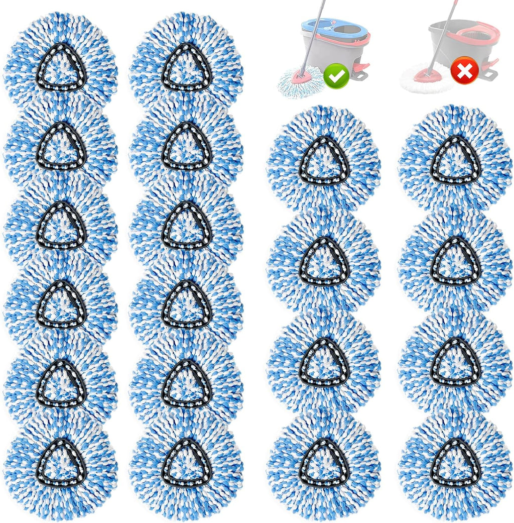 20 Pack Spin Mop Replacement Heads, Only Fit for RinseClean 2-Tank System, 100% Microfiber Spin Mop Refill Head,Spinning Mop Head Replacement for Floor Cleaning