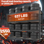 REIBII 48" W Garage Shelving Heavy Duty 2550 LBS Storage Shelves 4 Tier Heavy Duty Shelving, Adjustable Metal Shelves, Industrial Shelf for Garage, Warehouse, Pantry, 48" W x 60" H x 24" D