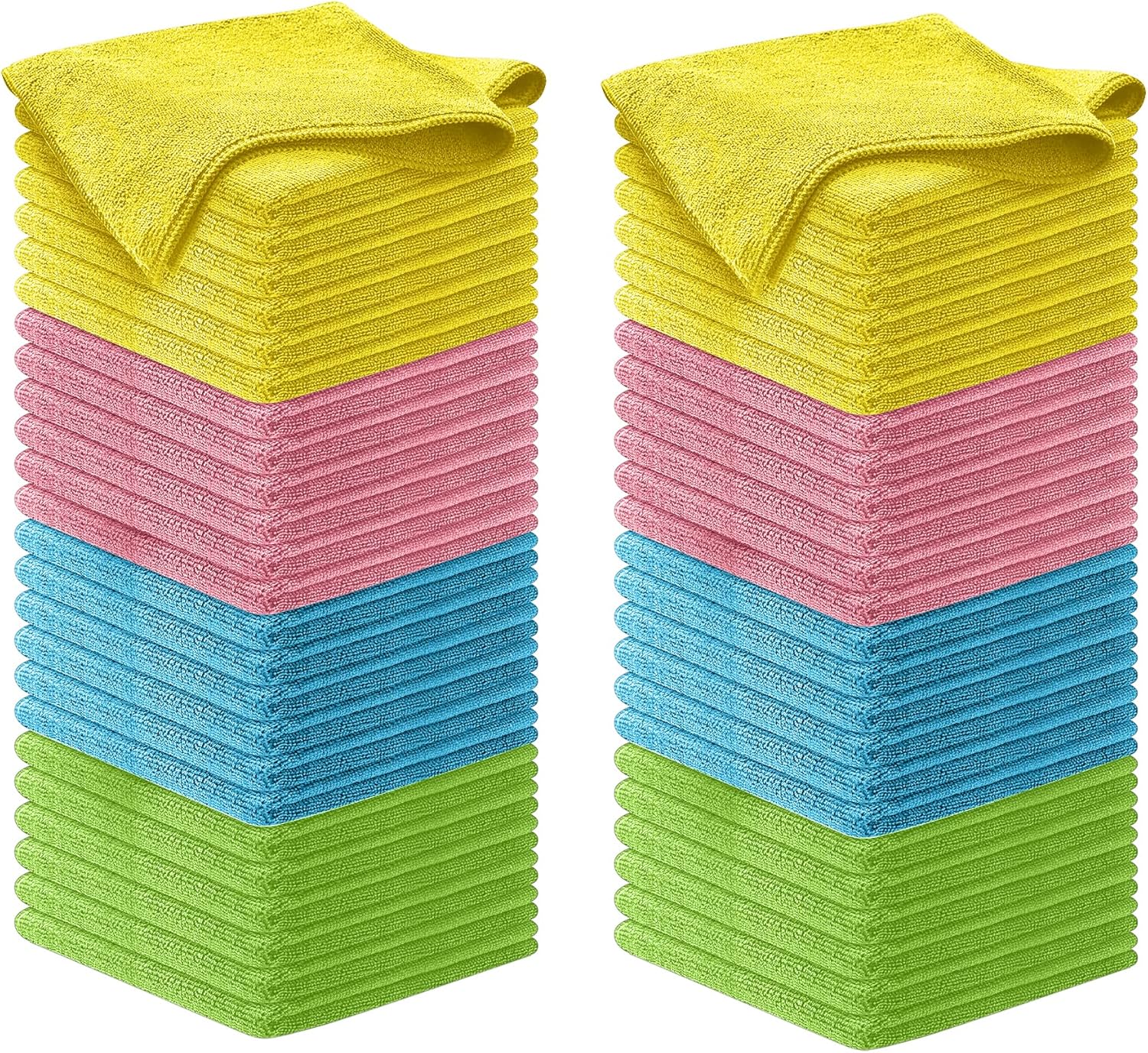 USANOOKS Microfiber Cleaning Cloth - 100Pcs (12.5x12.5 inch) High Performance - 1200 Washes, Ultra Absorbent Towels for Cars Weave Grime & Liquid for Streak-Free Mirror Shine