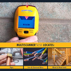 Zircon MultiScanner A250 All-In-One Stud Finder/Metal Detector/Live AC Wire Detection and Scanner,Yellow