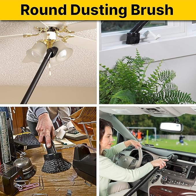 Shop-Vac 9064300 1.25 Inch Diameter Cleaning Kit, Includes Round Brush, Crevice Tool, and Gulper Nozzle, Black, Ideal for Upholstery, Blinds, and Car Interiors (1-Pack)