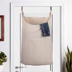 2 pack Laundry Collector, Laundry Hamper, Door Hanging Laundry bag with hooks (Beige, 2PC X 65Liters)