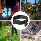 BN-LINK 2-Pack 25Ft Outdoor Extension Cord with 3 Outlets 16/3 SJTW Power Cord, 3-Prong Grounded Plug, for Landscaping & Holiday Decorations, ETL Listed,Black