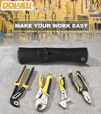 DOWELL 4-Piece Pliers Set - 8 & 10-Inch Combination, Locking & Groove Joint Pliers, Adjustable Wrench, Tool Pouch