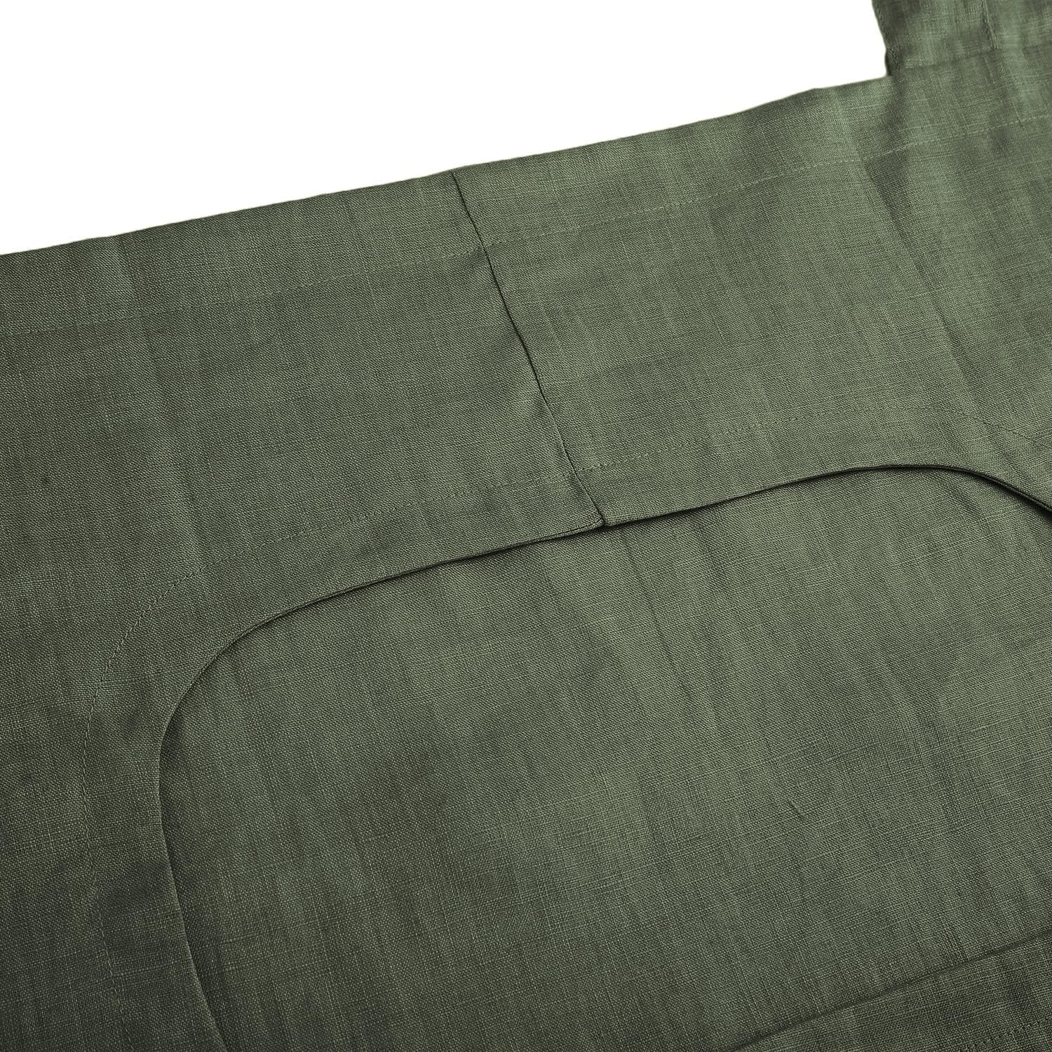 Amazhiyu 100% Linen Door Hanging Laundry Hamper Bag, 19x27 Inches Dusty Green