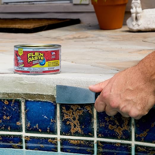Flex Paste, Waterproof Paintable Putty, Spackle Sealant, Fill Gaps Cracks Holes - Block Out Water and Air - UV Resistant - Walls, Drywall, EPDM, Concrete, Roof, RV Repairs, Clear, Half-Quart
