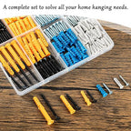 KURUI Wall Anchors Kit for Hanging Wall Art Decor, 270Pcs Picture Hangers Assortment Kit for Drywall Concrete Brick, 135 Screws and 135 Drywall Anchors,Replace Picture Hanging Nails for Frame Tapestry