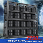 REIBII 48" W Garage Shelves, 5-Tier Garage Shelving Load 2750LBS, Adjustable Metal Storage Shelves, Wire Shelving for Basement, Warehouse, Workshop, Kitchen, 48" W x 18" D x 72" H