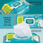 6 Packs Surface Wipes with Bleach, Thick & Large Dispose, All-Purpose Cleaner for Bathroom, Kitchen, Office, 600 Count Soft Flow, Biodegradable, Fresh Scent