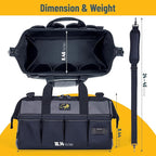 Garden Tool Bag Organizer – 13 Pocket Heavy-Duty Gardening Tote with 7 Outer & 6 Inner Compartments, Anti-Slip Base, Adjustable Shoulder Strap & Belt – Garden Organizers and Storage (Grey)