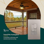 TOPGREENER Kalide Combo Dimmer Switch with 3-Speed Fan Control, Light and Fan Combination Switch, Single Pole, 2.5A, 200W LED/CFL, Neutral Wire Not Required, TGDSFS3-NK, Nickel