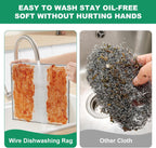 JOYMOOP Multipurpose Non-Scratch Silver Fiber Dishwashing Cloths, Reusable Cleaning Rags, Scrubbing Pads for Dishes, Glass, Stainless Steel - 5 Pack