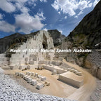 Alabaster Wall Sconces Set of Two, 22in Modern Spanish Natural Marble Bathroom Vanity Sconces, Brass Alabaster Sconce Wall Lighting, Gold Wall Light Fixtures Decor for Bedroom Living Room Staircases