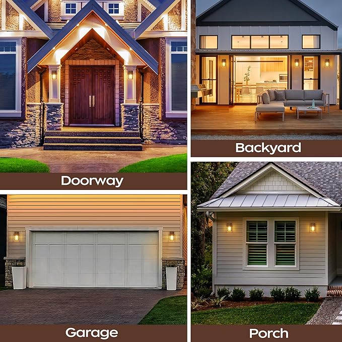 Oil Rubbed Bronze Outdoor Front Porch Light Fixture Wall Mount, LED Exterior lighting fixtures, Waterproof Wall Sconce Lantern Lamp, Outside Coach Lights for House, Patio, Garage, Doorway, Entryway