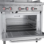 KoolMore KM-CRG36-LP 36 in. 2 Burner Commercial Liquid Propane Range with 24 in. Griddle, Solid Black