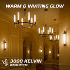 OHLECTRIC T9 LED Tubular Bulbs (1-Pack) 5W (40W Equivalent) 11" Frosted Tubular Bulb 400 Lumens, 3000K Soft White, E26 Medium Base, Dimmable, Wet Rated, Filament Style, Replacement for Bulbrite 776728