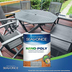 Seal-Once Nano+Poly Penetrating Wood Sealer with Polyurethane - Premium Waterproof Sealant -1 Gallon & Coastal Gray