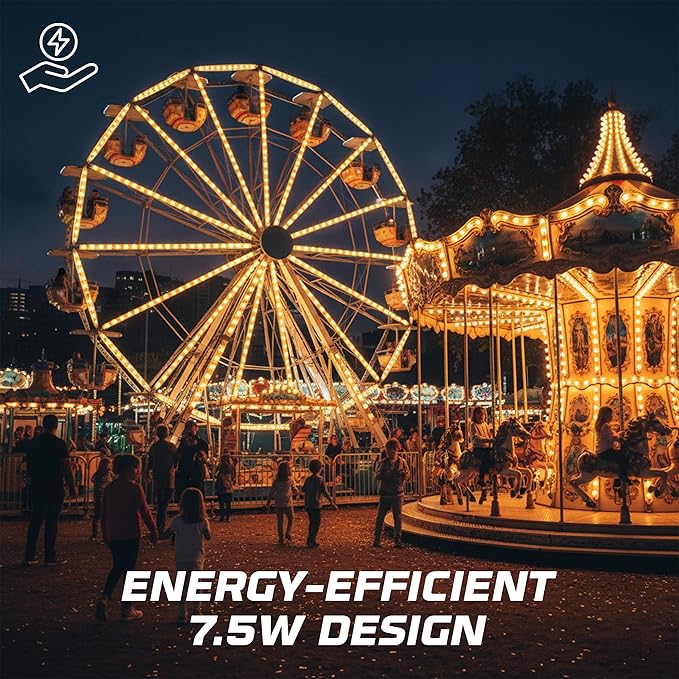 OHLECTRIC 10 Pack - S11 Clear Night Bulbs | Dimmable | 7.5W Incandescent Light Bulb with E26 Medium Base | 40 Lumens Brightness | 2700K Warm White Light for Home Illumination