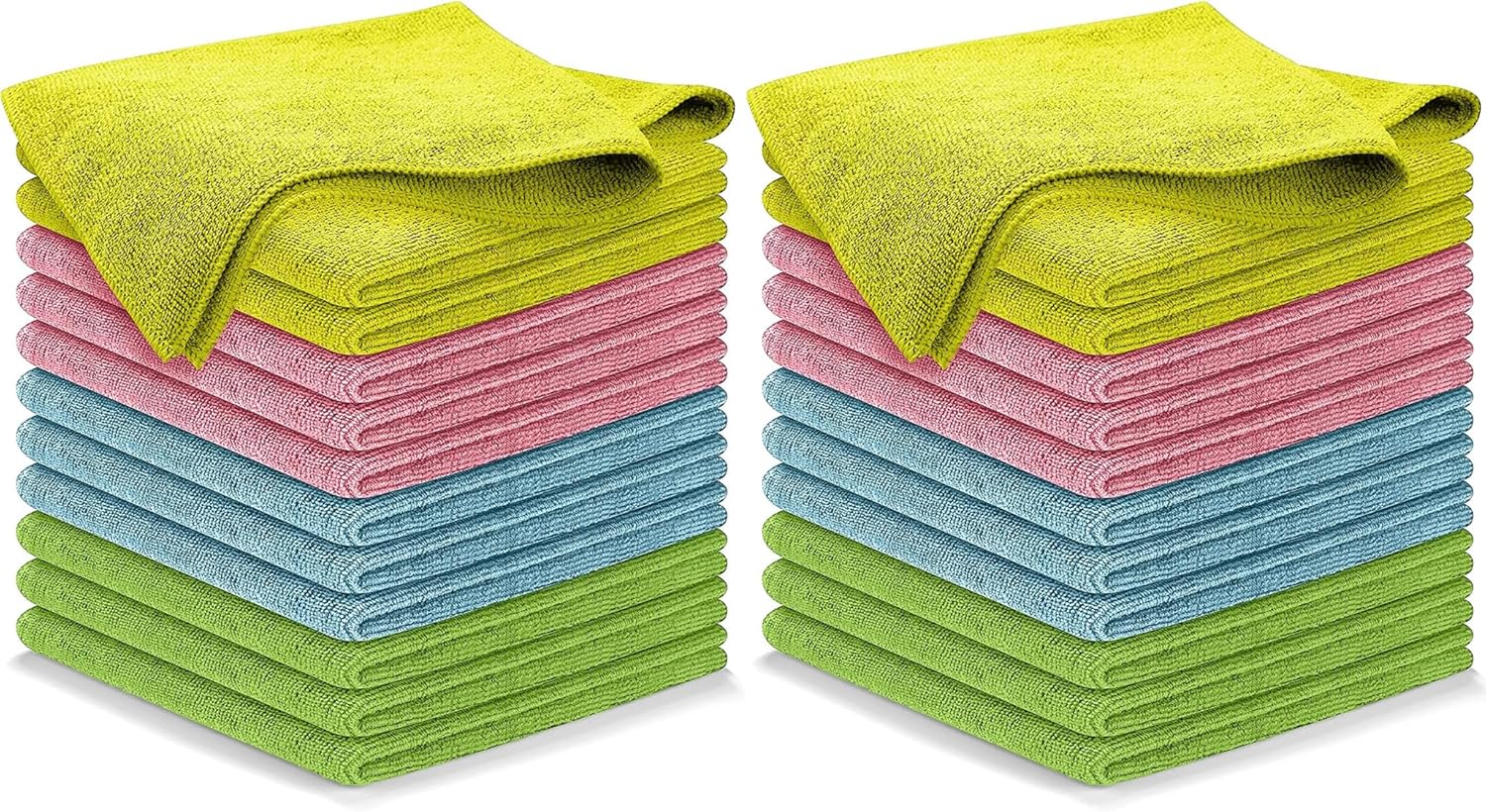 USANOOKS Microfiber Cleaning Cloth - 24Pcs (12.5x12.5 inch) High Performance - 1200 Washes, Ultra Absorbent Towels for Cars Weave Grime & Liquid for Streak-Free Mirror Shine