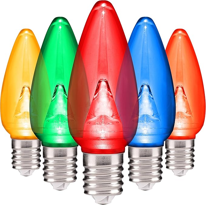HLO Lighting Smooth C9 Christmas Lights | Multicolor LED Bulbs for Indoor & Outdoor Christmas Decor | Set of 500