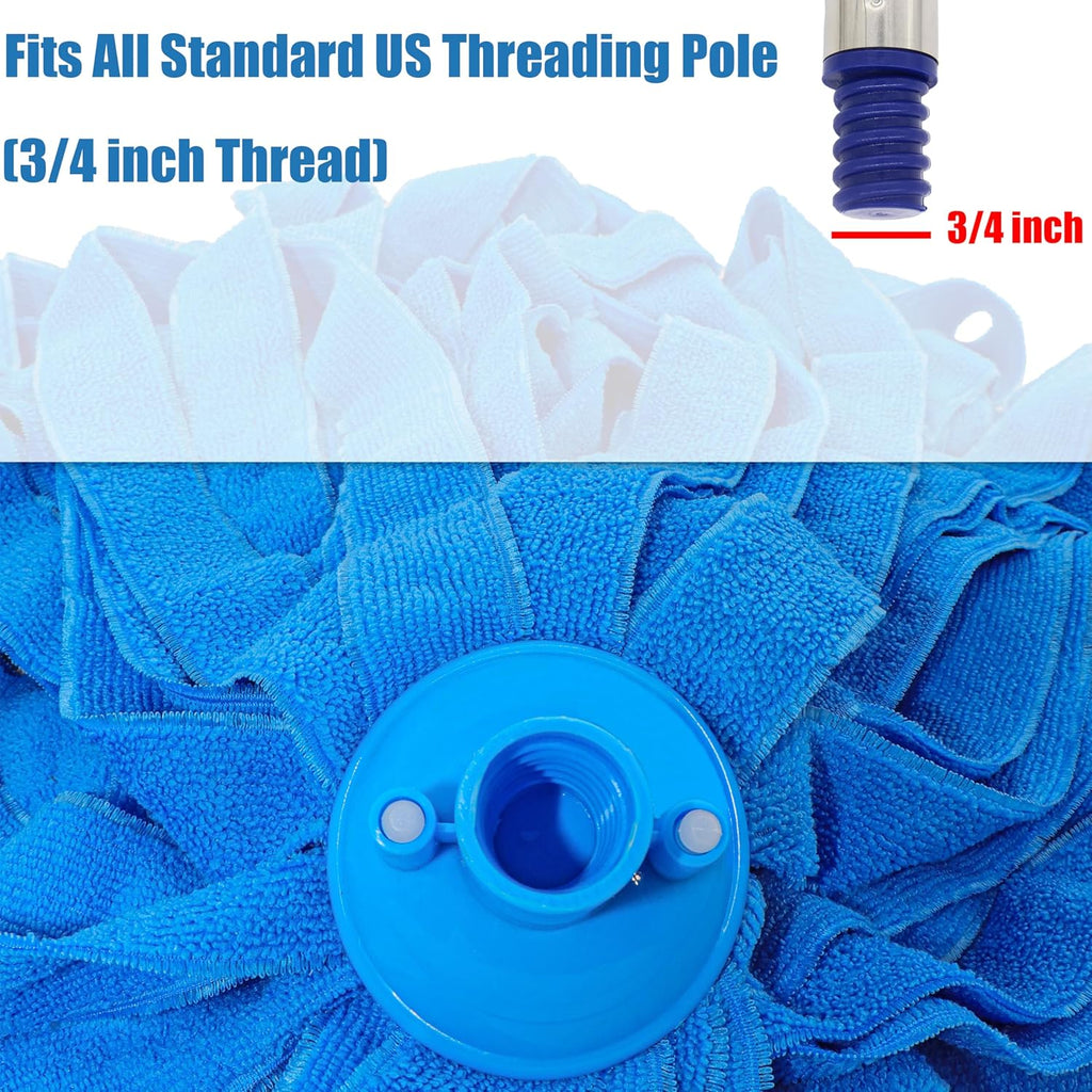 Microfiber Cloth String Mop Head Refill, Loop End Screw On Mop Head Compatible with All Standard US Threading Pole (Acme 3/4 inch Thread) (6)