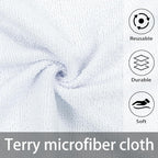 Greenfound Microfiber Cleaning Cloth Roll -80 Pack, 11.5x11.5, Tear Away Towels, Reusable and Washable Rags, White