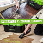 Greenworks 24V (3 Gallon) Cordless Wet/Dry Shop Vacuum + Accessories, Including 2.0Ah Battery and Charger