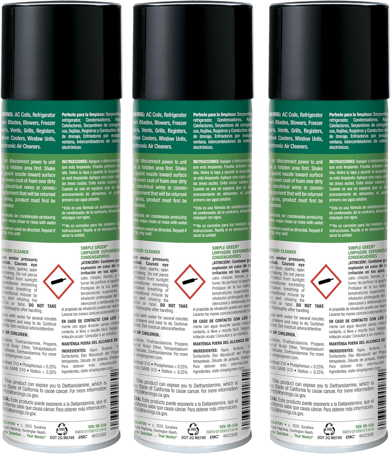 Simple Green Foaming Coil Cleaner 20oz Aerosol (Pack of 3)