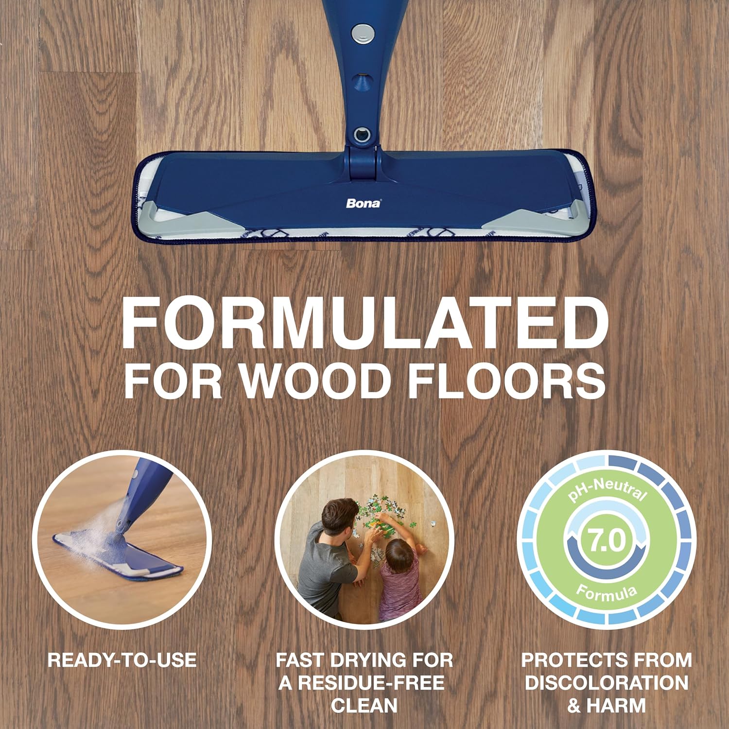 Bona Hardwood Floor Cleaner Refill - 96 fl oz - Lavender Thyme Scent - Residue-Free Floor Cleaning Solution Spray Mop and Spray Bottle Refill - For Wood Floors